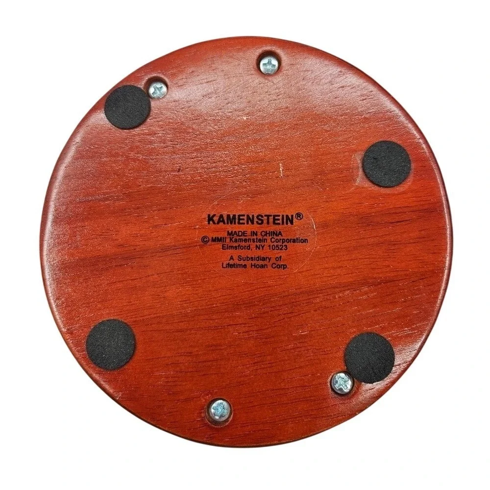 Kamenstein Wood‎ Coaster Set of 6 with Holder Red Brown Concentric Ring Design